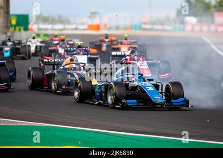 03 DOOHAN Jack (aus), UNI-Virtuosi Racing, Dallara F2, in azione nel corso del round 10th del Campionato FIA di Formula 2 2022, dal 28 al 31 luglio 2022 sull'Hungaroring, a Mogyorod, Ungheria - Foto Joao Filipe/DPPI Foto Stock