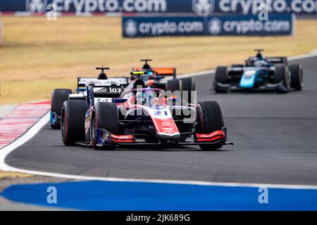 21 WILLIAMS Calan (aus), Trident, Dallara F2, in azione durante il round 10th del Campionato FIA di Formula 2 2022, dal 28 al 31 luglio 2022 sull'Hungaroring, a Mogyorod, Ungheria - Foto Joao Filipe/DPPI Foto Stock