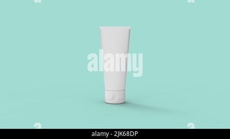 3D rendering di un bianco vuoto crema per la cura della pelle prodotto bottiglia confezione di articoli da toeletta mock up. In piedi in uno spazio vuoto. Pubblicità promozionale dare Foto Stock