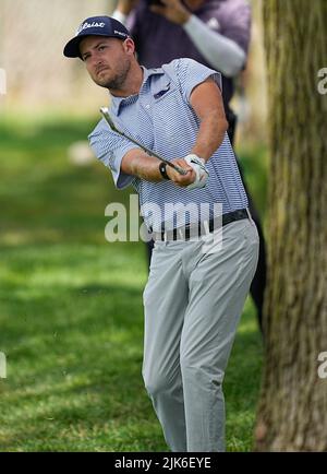 Detroit, Michigan, Stati Uniti. 30th luglio 2022. LEE HODGES ha girato nel 2nd al terzo round del Rocket Mortgage Classic che si svolge al Detroit Golf Club di Detroit, Michigan. 30 luglio 2022 (Credit Image: © David Donoher/ZUMA Press Wire) Credit: ZUMA Press, Inc./Alamy Live News Foto Stock