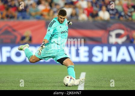 Stadio Gillette. 30th luglio 2022. MA, USA; il portiere del Toronto FC Alex Bono (25) in azione durante una partita MLS tra il Toronto FC e la Rivoluzione del New England al Gillette Stadium. Anthony Nesmith/CSM/Alamy Live News Foto Stock