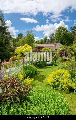 Estate piantando a Thornbridge Hall giardini vicino Bakewell, Peak District, Derbyshire, Inghilterra. Foto Stock