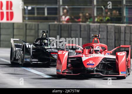 Londra, Regno Unito. 31st luglio 2022. 27 DENNIS Jake (gbr), Avalanche Andretti Formula e, BMW IFE.21, in azione durante l'ePrix di Londra 2022, meeting 9th del Campionato del mondo di Formula e ABB FIA 2021-22, sulla Excel Londra dal 30 al 31 luglio, a Londra, Regno Unito - Photo Clément Luck / DPPI Credit: DPPI Media/Alamy Live News Foto Stock