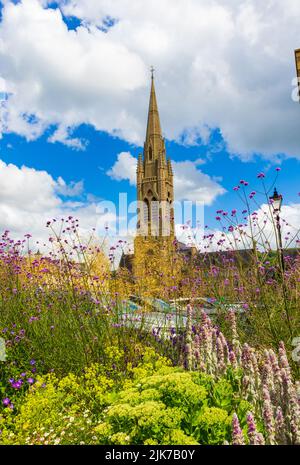 Chiesa di San Giovanni Evangelista a Bath, la più grande città della contea di Somerset, Inghilterra, conosciuta e chiamata con il nome delle sue terme romane Foto Stock