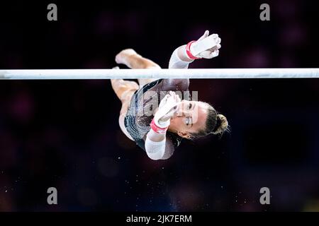 Birmingham, Regno Unito. 31st Lug 2022. Laurie DENOMMEE (CAN) compete in ginnastica artistica All-Around femminile - finale di Birmingham 2022 - Commonwealth Games alla Birmingham Arena domenica 31 luglio 2022 a Birmingham, Regno Unito. Credit: Taka Wu/Alamy Live News Foto Stock