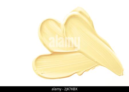 Pastello arancione beauty Swatch, cura della pelle e trucco prodotto cosmetico campione di texture isolato su sfondo bianco, trucco macchia, crema cosmetica striscio Foto Stock