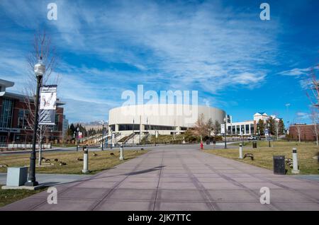 L'Università del Nevada, Reno, ha un bel campus, tra cui la biblioteca e l'Unione studentesca. Foto Stock