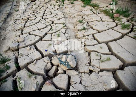 30 luglio 2022, Lake Mead, Nevada, severe condizioni di siccità al Boulder Harbour Boat Launch vicino a Las Vegas. Foto Stock