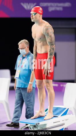 Birmingham, Regno Unito. 31st luglio 2022; Sandwell Aquatics Center, Birmingham, Midlands, Inghilterra: Giorno 3 dei Giochi del Commonwealth 2022: Adam Peaty (ENG) in competizione nel BreastStroke Men's 100m Final Credit: Action Plus Sports Images/Alamy Live News Foto Stock