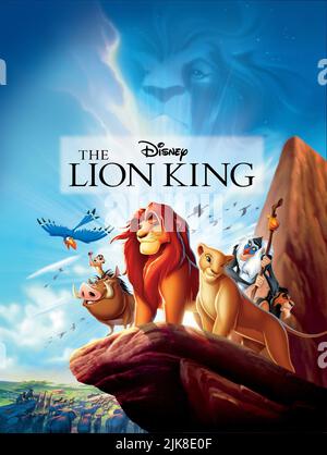 Zazu, Simba, Nala, Rafiki, Timon, Pumbaa & Scart Poster Film: The Lion King (USA 1994) regista: Roger Allers & Rob Minkoff 06 maggio 1994 **AVVISO** questa fotografia è solo per uso editoriale ed è copyright delle IMMAGINI DI WALT DISNEY e/o del fotografo assegnato dalla Film o dalla Società di produzione e può essere riprodotta solo da pubblicazioni in concomitanza con la promozione del suddetto Film. È richiesto un credito obbligatorio per LE IMMAGINI DI WALT DISNEY. Il fotografo deve essere accreditato anche quando è noto. Nessun uso commerciale può essere concesso senza l'autorizzazione scritta della Film Company. Foto Stock