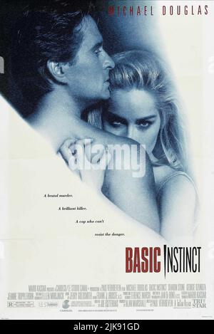 Michael Douglas & Sharon Stone poster Film Basic Instinct (USA/FR 1992) regista: Paul Verhoeven 20 marzo 1992 **ATTENZIONE** questa fotografia è ad uso esclusivamente editoriale ed è copyright di CAROLCO PICTURES e/o del fotografo assegnato dalla Film o Production Company e può essere riprodotta solo da pubblicazioni in concomitanza con la promozione del suddetto Film. È richiesto un credito obbligatorio per LE FOTO CAROLCO. Il fotografo deve essere accreditato anche se conosciuto. Nessun uso commerciale può essere concesso senza l'autorizzazione scritta di The Film Company. Foto Stock