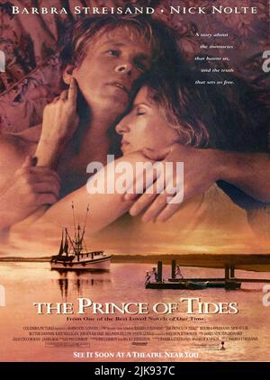 Nick Nolte & Barbra Streisand Poster Film: The Prince of Tides (USA 1991) personaggi: Tom Wingo, Susan Lowenstein regista: Barbra Streisand 25 Dicembre 1991 **AVVISO** questa fotografia è esclusivamente ad uso editoriale ed è copyright DI COLUMBIA e/o del fotografo assegnato dalla Film o dalla Production Company e può essere riprodotta solo da pubblicazioni in concomitanza con la promozione del suddetto Film. È richiesto un credito obbligatorio per COLUMBIA. Il fotografo deve essere accreditato anche quando è noto. Nessun uso commerciale può essere concesso senza l'autorizzazione scritta della Film Company. Foto Stock