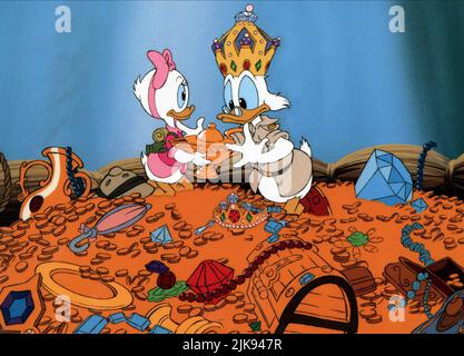 Webby Vanderquack & Scrooge McDuck Film: Ducktales il film: Tesoro della Lost Lamp; Duck Tales il film: Tesoro della Lost Lamp (USA/FR 1990) personaggi: E Scrooge McDuck regista: Bob Hathcock 03 Agosto 1990 **ATTENZIONE** questa foto è solo per uso editoriale ed è il copyright delle IMMAGINI DI WALT DISNEY e/o del fotografo assegnato dalla Film o dalla Società di produzione e può essere riprodotto solo da pubblicazioni in concomitanza con la promozione del suddetto Film. È richiesto un credito obbligatorio per LE IMMAGINI DI WALT DISNEY. Il fotografo deve essere accreditato anche quando è noto. Nessuna comunicazione Foto Stock