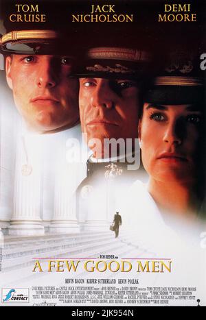 Tom Cruise, Jack Nicholson & Demi Moore Poster Film: A few Good Men (1993) personaggi: Lt. Daniel Kaffee, col. Jessep & Director: Rob Reiner 02 Dicembre 1992 **ATTENZIONE** questa fotografia è ad uso esclusivamente editoriale ed è copyright DI COLUMBIA e/o del fotografo assegnato dalla Film o dalla Production Company e può essere riprodotta solo da pubblicazioni in concomitanza con la promozione del suddetto Film. È richiesto un credito obbligatorio per COLUMBIA. Il fotografo deve essere accreditato anche quando è noto. Nessun uso commerciale può essere concesso senza l'autorizzazione scritta della Film Company. Foto Stock