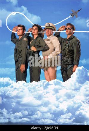 Charlie Sheen, Valeria Golino, Lloyd Bridges & Cary Elwes Artwork Film: Hot Shots! (1991) caratteri: Lt. Topper Harley, Ramada Thompson, ADM. Thomas 'Tug' Benson, Lt. Kent Gregory Direttore: Jim Abrahams 31 luglio 1991 **AVVISO** questa foto è solo per uso editoriale ed è il copyright di 20th CENTURY FOX e/o il fotografo assegnato dalla Film o dalla Società di produzione e può essere riprodotto solo da pubblicazioni in concomitanza con la promozione del suddetto Film. È richiesto un credito obbligatorio per 20th CENTURY FOX. Il fotografo deve essere accreditato anche quando è noto. Nessun uso commerciale Foto Stock