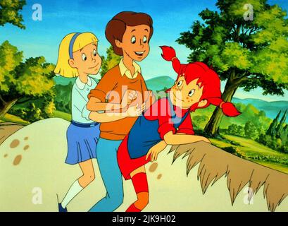 Annika, Tommy & Pippi Longstocking Film: Pippi Longstocking (SWE/DE/CAN 1988) regista: Michael Schaack,Clive A. Smith 22 agosto 1997 **AVVISO** questa fotografia è ad uso esclusivamente editoriale ed è copyright DI SVENSK FILMINDUSTRI e/o del fotografo assegnato dalla Film o dalla Production Company e può essere riprodotta solo da pubblicazioni in concomitanza con la promozione del suddetto Film. È richiesto un credito obbligatorio per SVENSK FILMINDUSTRI. Il fotografo deve essere accreditato anche quando è noto. Nessun uso commerciale può essere concesso senza l'autorizzazione scritta della Film Company. Foto Stock