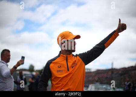 #03 Daniel Ricciardo McLaren Mercedes durante il GP di Ungheria, 28-31 luglio 2022 a Hungaroring, campionato del mondo di Formula 1 2022. Foto Stock