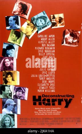 Robin Williams, Billy Crystal, Tobey Maguire, Julia Louis-Dreyfus, Demi Moore, Kirstie Alley, Hazelle Goodman, Stanley Tucci, Judy Davis, ?, Mariel Hemingway, Eric Lloyd & Woody Allen Poster Film: Deconstructing Harry (USA 1997) regista: Woody Allen 27 Agosto 1997 **ATTENZIONE** questa foto è solo per uso editoriale ed è il copyright DEI FILM SWEETLAND e/o del fotografo assegnato dalla Film o dalla Società di produzione e può essere riprodotto solo da pubblicazioni in concomitanza con la promozione del suddetto Film. È richiesto un credito obbligatorio per I FILM SWEETLAND. Il fotografo dovrebbe Foto Stock