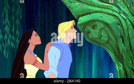 Pocahontas & John Smith Film: Pocahontas (1995) regista: Mike Gabriel & Eric Goldberg 15 giugno 1995 **AVVISO** questa fotografia è solo per uso editoriale ed è il copyright DI DISNEY e/o del fotografo assegnato dalla Film o dalla Società di produzione e può essere riprodotto solo da pubblicazioni in concomitanza con la promozione del suddetto Film. È richiesto un credito obbligatorio per DISNEY. Il fotografo deve essere accreditato anche quando è noto. Nessun uso commerciale può essere concesso senza l'autorizzazione scritta della Film Company. Foto Stock