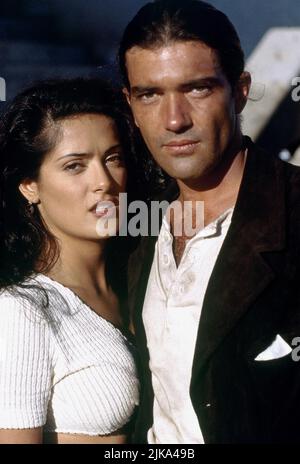 Salma Hayek & Antonio Banderas Film: Desperado (USA 1995) personaggi: Carolina & El Mariachi regista: Robert Rodriguez 25 Agosto 1995 **AVVISO** questa fotografia è solo per uso editoriale ed è il copyright delle IMMAGINI COLUMBIA e/o del fotografo assegnato dalla Film o dalla Production Company e può essere riprodotto solo da pubblicazioni in concomitanza con la promozione del suddetto Film. È richiesto un credito obbligatorio per LE IMMAGINI COLUMBIA. Il fotografo deve essere accreditato anche quando è noto. Nessun uso commerciale può essere concesso senza l'autorizzazione scritta della Film Company. Foto Stock