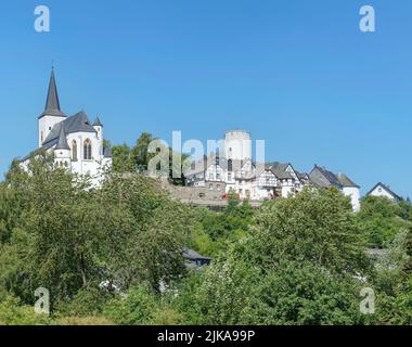 Villaggio di Reifferscheid (Hellenthal) in Eifel, Renania settentrionale-Vestfalia, Germania Foto Stock