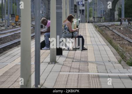 Stazione ferroviaria di Treviglio lungo il tratto Milano-Venezia Foto Stock