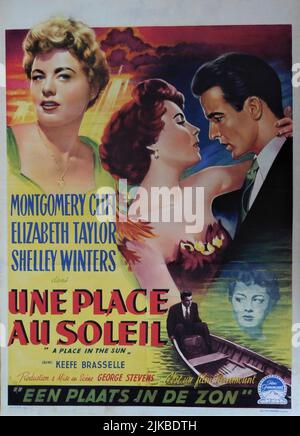 MONTGOMERY CLIFT ELIZABETH TAYLOR e SHELLEY WINTERS in Un POSTO NEL SUN 1951 regista / produttore GEORGE STEVENS da romanzo una tragedia americana di Theodore Dreiser musica Franz Waxman Costume design Edith Head Paramount Pictures Foto Stock