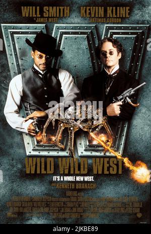 Will Smith & Kevin Kline Film: Wild Wild West (1999) personaggi: James West e U.S. Marshal Artemus Gordon Direttore: Barry Sonnenfeld 30 Giugno 1999 **AVVISO** questa fotografia è solo per uso editoriale ed è copyright di WARNER BROS e/o del fotografo assegnato dalla Film o dalla Production Company e può essere riprodotta solo da pubblicazioni in concomitanza con la promozione del suddetto Film. È richiesto un credito obbligatorio per WARNER BROS. Il fotografo deve essere accreditato anche quando è noto. Nessun uso commerciale può essere concesso senza l'autorizzazione scritta della Film Company. Foto Stock