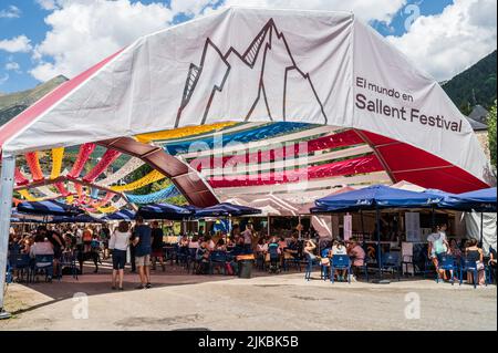 Pirineos sur Festival internazionale delle culture a Sallent de Gallego, Huesca, Spagna Foto Stock