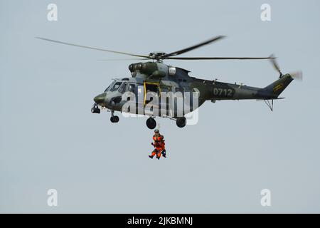 PZL W-3, Sokol, RIAT 2022, RAF Fairford, Gloucestershire, Foto Stock