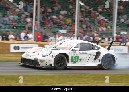 Porsche 911 RSR le Mans Racing car al Festival della velocità 2022 a Goodwood, Sussex, Regno Unito Foto Stock