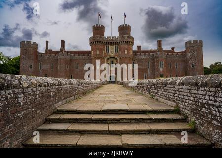 Castello di Herstmonceux, Herstmonceux, East Sussex, Inghilterra, Regno Unito Foto Stock