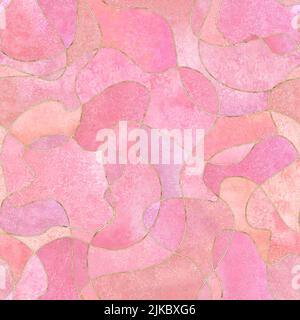 Astratta forma liquida geometrica piatta e moderna forma un pattern senza giunture. Sfondo acquerello alla moda con forme futuristiche a colori. Modello di design della copertina f Foto Stock