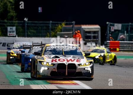 98 Rowe Racing, BMW M4 GT3 di Augusto FARFUS, Nicholas YELLOLY, Nicky CATSBURG, in azione durante la TotalEnergies 24 ore di Spa 2022, 7th round del Fanatec GT World Challenge Europe Powered by AWS, dal 27 al 31 luglio 2022 2021 sul circuito di Spa-Francorchamps, a Stavelot, Belgio - Foto: Paul Vaicle / DPPI/DPPI/LiveMedia Foto Stock