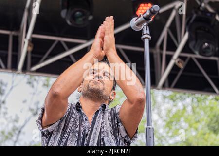 Laghi di Fusine Italia 30 luglio 2022 Mannarino - Festival della musica senza confini - Live at Tarvisio © Andrea Ripamonti / Alamy Foto Stock