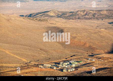 Stazione di compressione gas nel Wyoming Foto Stock