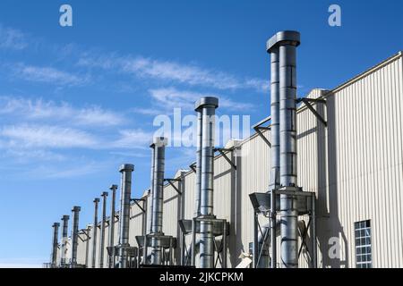 Stazione di compressione gas nel Wyoming Foto Stock