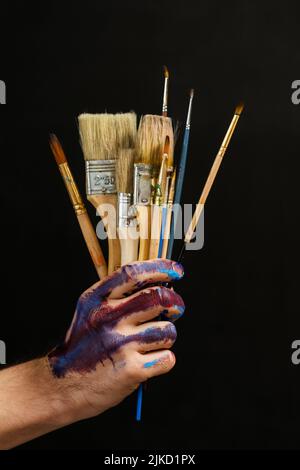 arte moderna creatività strumenti di pittura forniture Foto Stock