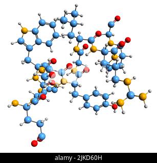 3D immagine dell'ormone luteinizzante-liberante formula scheletrica - struttura chimica molecolare di LH-RH isolato su sfondo bianco Foto Stock