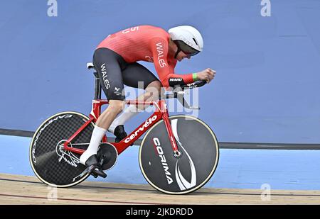 Stratford, Regno Unito. 01st ago 2022. Commonwealth Games Track Ciclismo. Velodromo Olimpico. Stratford. Harvey McNaughton (WAL) durante il Time Trial Mens 1000m. Credit: Sport in immagini/Alamy Live News Foto Stock