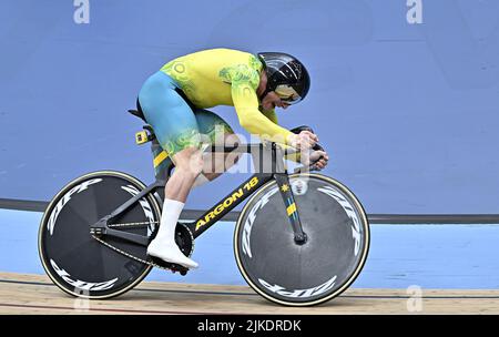 Stratford, Regno Unito. 01st ago 2022. Commonwealth Games Track Ciclismo. Velodromo Olimpico. Stratford. Matthew Richardson (AUS) durante il Time Trial Mens 1000m. Credit: Sport in immagini/Alamy Live News Foto Stock