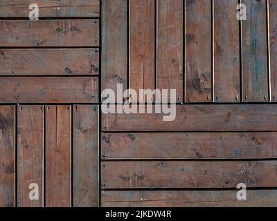 Legno asse piano di fondo e struttura del ponte, intemperie e graffiato Foto Stock