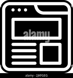 icona del blog immagine vettoriale nera. Illustrazione Vettoriale