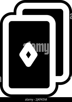 icona delle carte da poker immagine vettoriale nera. Illustrazione Vettoriale