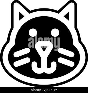 immagine vettoriale nera dell'icona cat. Illustrazione Vettoriale