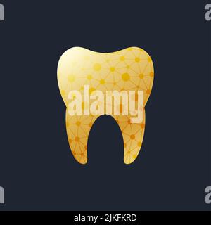Disegno medico Golden Tooth isolato Logo Illustrazione Foto Stock