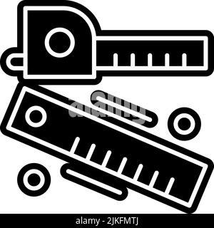icona centimetrica immagine vettoriale nera. Illustrazione Vettoriale