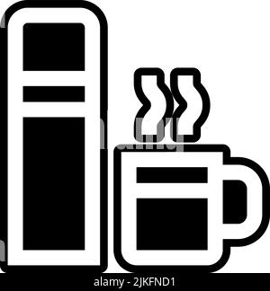 icona thermos immagine vettoriale nera. Illustrazione Vettoriale