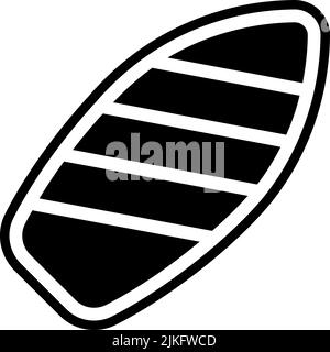 immagine vettoriale nera dell'icona della tavola da surf. Illustrazione Vettoriale