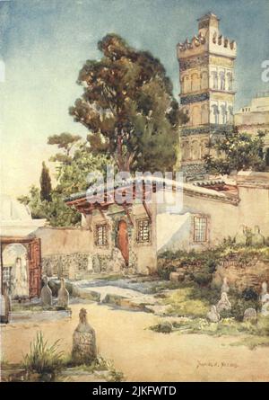 Moschea di Sidi Abder Rahman, Algeri dipinta da Frances e Nesbitt dal libro " Algeria e Tunisi " Data di pubblicazione 1906 Editore Londra, A. e C. Nero Foto Stock